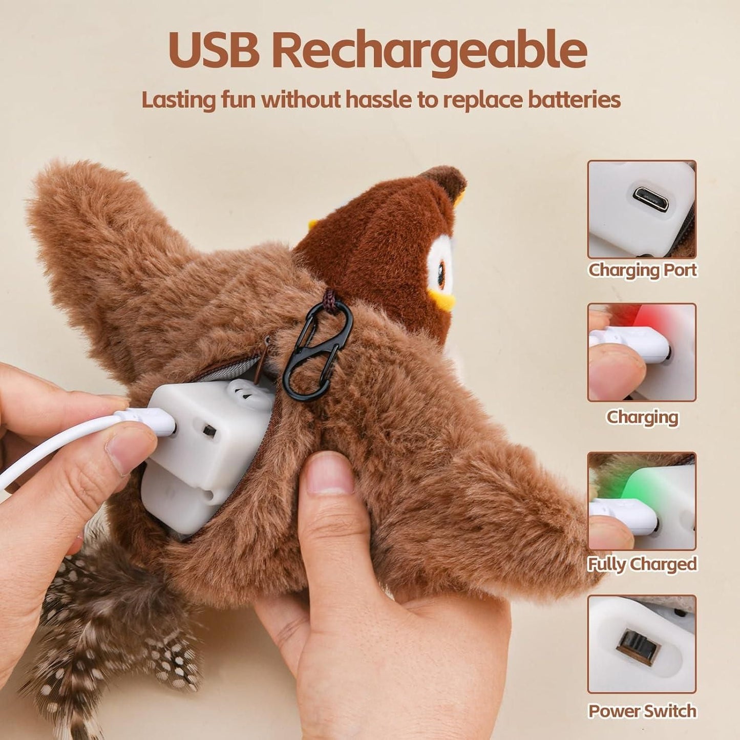 Spokey Chirping Cat Bird Toy